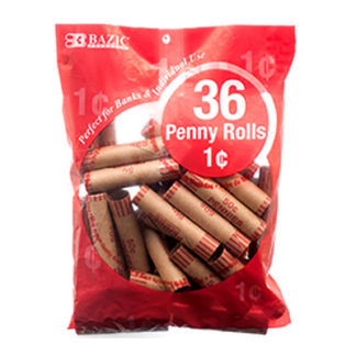 Bazic Coin Wrappers 36Ct Penny #5011