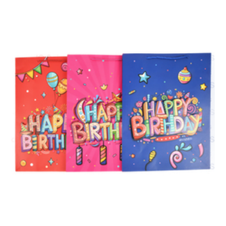 Bday Gift Bag Balloon Asst Design Lg