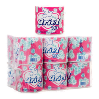 Ariel Bath Tissue Toilet Paper 500 2Ply W/Bird #Pink