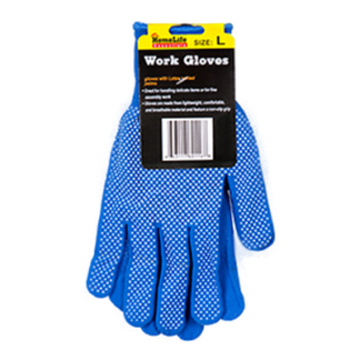 Gloves Pvc Dotted Palm Blue Lg