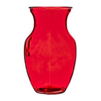 Glass Vase 8" Red