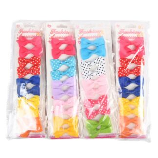 Hair Pin Ribbon Polka Dots Asst Colors 10Ct
