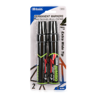 Bazic Marker 2 Pc Jumbo Black Chisel Tip