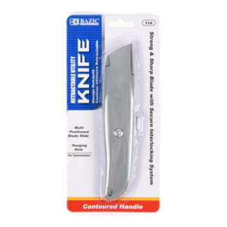 Bazic Knife Utility Single Multi Purpose Silver