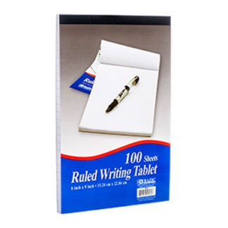 Bazic Writing Tablet 100Ct White 6X9