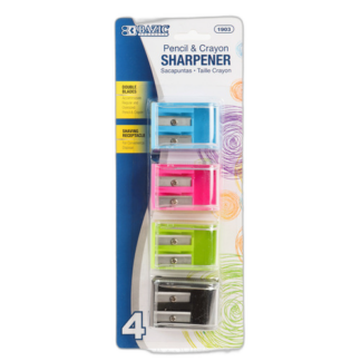Bazic Pencil Sharpener 4Pc Sq Double Blade