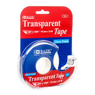 Bazic Tape Transparent 3/4 X 1296" W/ Dispenser