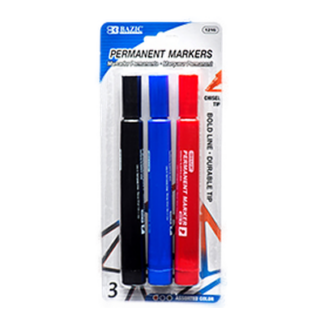 Bazic Marker 3Pc Asst Color #1216