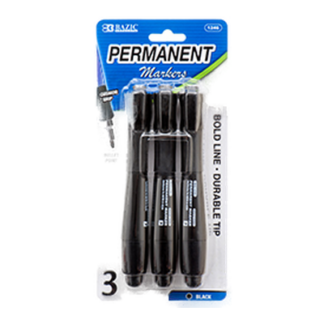 Bazic Marker 3Pc W/Grip Black Color