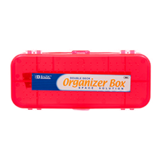 Bazic Plastic Pencil Case Organizer Double Side