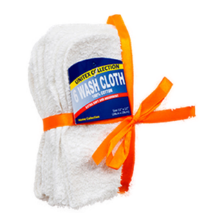 Wash Cloth 6Pc White Clr