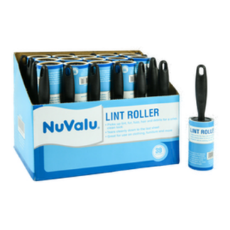 Nuvalu Lint Roller Black Handle 50 Sheets 10Cm