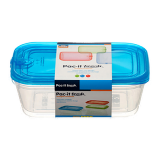 Pac It Fresh Rect 1.3L 2Pc Set 3 Asst Clr #75044P