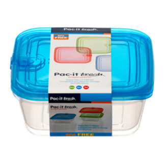 Pac It Fresh Sq 680Ml 2Pc Set 3 Asst Clr #75023P