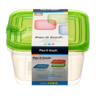 Pac It Fresh Sq 1.1L 2Pc Set 3 Asst Clr #75037P