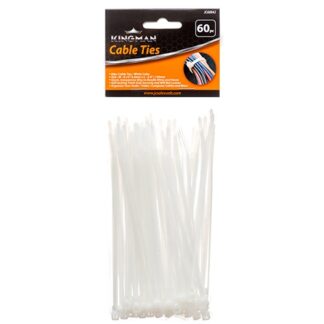 Kingman Cable Tie 0.1" X 5.9"  White 60Pcs