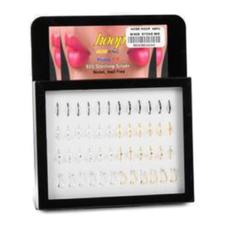 Nose Ring 925 Sterling Silver Lead Free 48 Ct Asst Color & Design