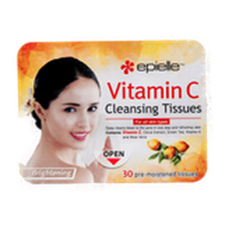 Epielle Cleansing Tissues W/Vitamin C Brightening 30 Ct