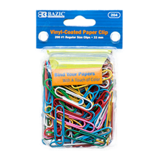 Bazic Paper Clip Color 200Pc 33Mm