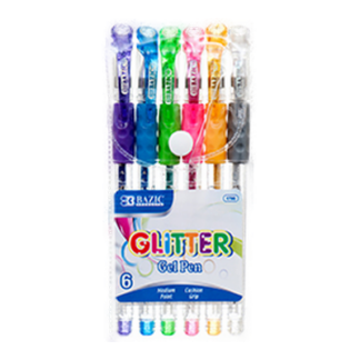 Bazic Gel Pen 6 Pc Glitter