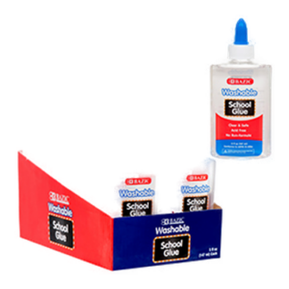 Bazic Glue 5 Oz Clear Washable W/Pdq