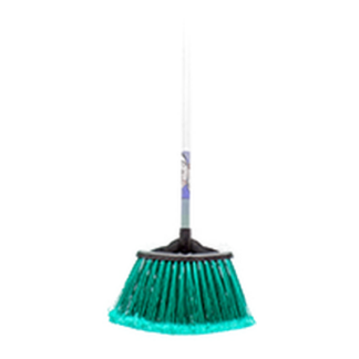 Broom Mega Sweeper W/ Wood Handle 4 Asst Clr #210