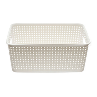 Nuvalu Plastic Basket White Color Rattan 7.87" 10.62" X 4.21" #10