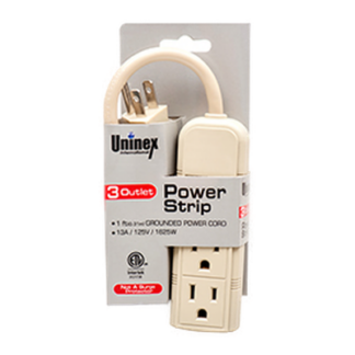 Electric Power Strip  3 Outlet W/Power Cord Etl#Ps28E