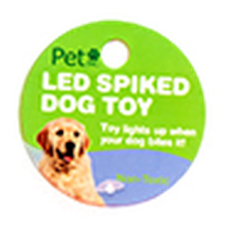 Led Spiked Dog Toy Round Asst Color 24Pk