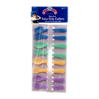 Baby Cutlery 6Pc Fork & Spoon Asst Clr #Bk-1874