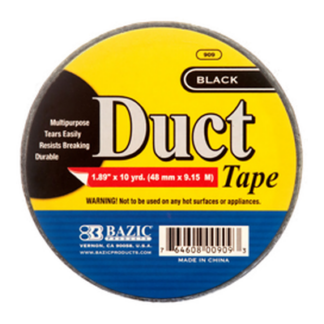 Bazic Duct Tape Black 1.89" X 10Yd