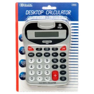 Bazic Calculator 8 Digit Silver W/Sound