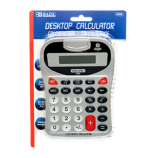 Bazic Calculator 8 Digit Silver W/Sound
