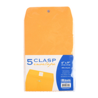 Bazic Clasp Envelope 5 Pc 6" X 9" #524