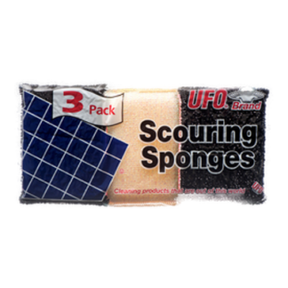 Ufo Scouring Sponge 3 Pk Assorted Color