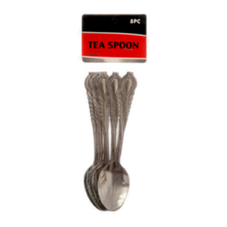 Table King Tea Spoon 8Pc Stainless Steel 5" W/Design #011245