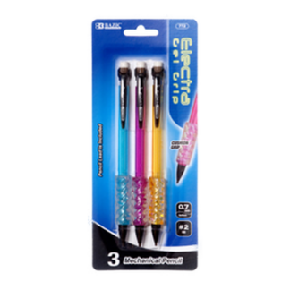 Bazic Pencil Mech 3Pc W/Cushion Grip Asst Clr #772