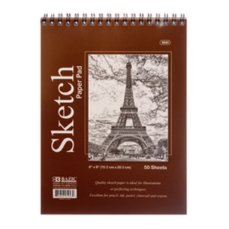 Bazic Sketch Pad 6 X 8" 50Sheets W/Top Spiral #5043-48