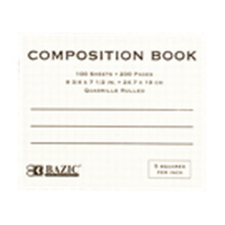 Bazic Notebook Composition Quad-Ruled 100Ct