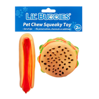 Lil' Buddies Pet Chew Squeaky Toy 2Pc Set