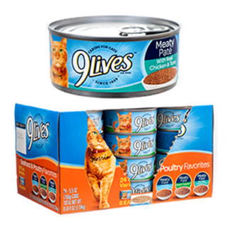 9 Lives Cat Food 3 Flav 5.5 Oz Seafood&Poultry Pk