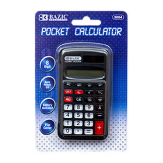 Bazic Calculator 8 Digit W/Flip Cover #3004