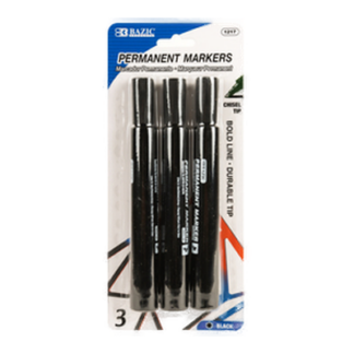 Bazic Marker 3Pc Black #1217