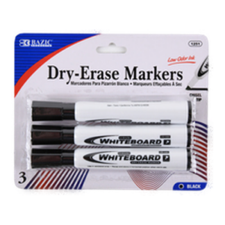 Bazic Marker 3Pc Whiteboard #1251