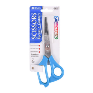 Bazic Scissors 7" Stainless Steel Asst Clr #4433