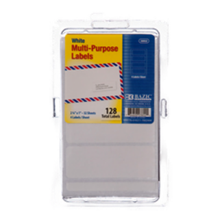 Bazic Label 2.75" X 1" Multi-Purpose White #3802