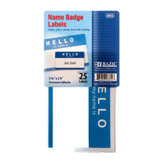 Bazic Label 3.7"  X 2.25" Name Badge "Hello"