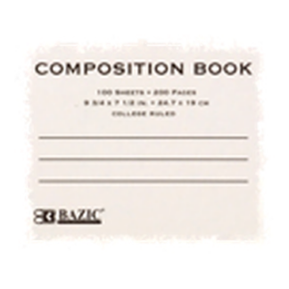 Bazic Notebook 100 Ct Premium Composition College Ruled