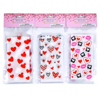 Hv 20Ct Valentine Treat Bag 3.5X6.6In 3 Asst Designs