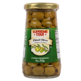 Supreme Star Pitted Olives 4 Oz